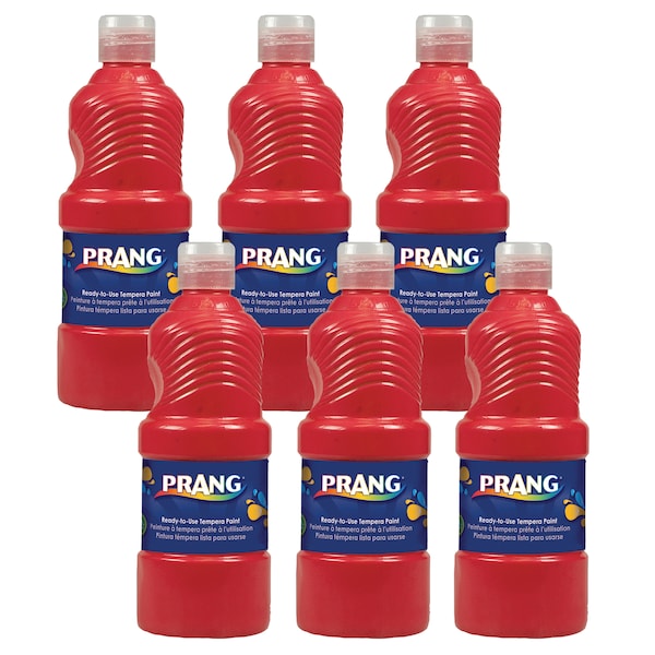 Ready-to-Use Tempera Paint, Red, 16 oz, PK6